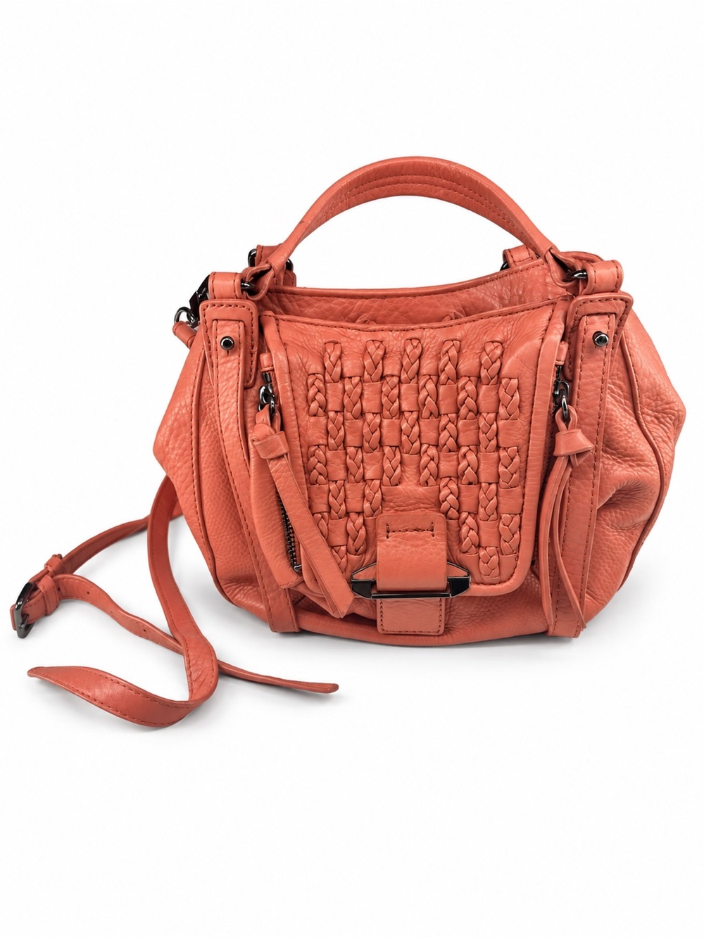 Kooba Coral Woven Leather Crossbody Satchel